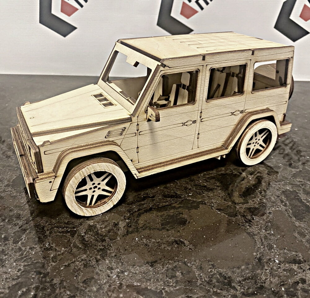 Intra απο ξύλο plywood 3mm-4mm πάχος - Mercedes G-Class 3D Ξύλινο μοντέλο Δίασταση 30x30 cm Intraeaxys-6o3yr0p7