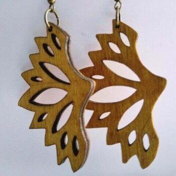 Intra απο ξύλο plywood 3mm-4mm πάχος - Κοσμήματα με σκουλαρίκια πεταλούδα Δίασταση 3x3 cm Intraeaxys-91jd3m41 - Image 3