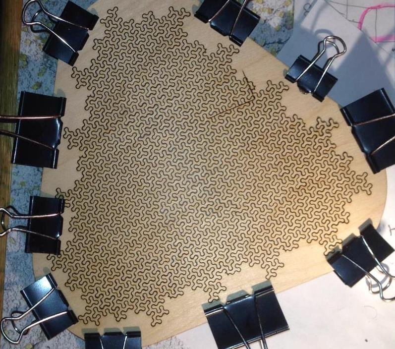 Intra απο ξύλο plywood 3mm-4mm πάχος - Ξύλο Fractal παζλ Δίασταση 30x30 cm Intraeaxys-pokmvw91