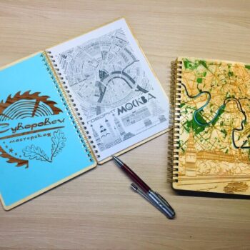 Intra απο ξύλο plywood 3mm-4mm πάχος - Εξώφυλλο σημειωματάριου χάρτη της πόλης της Μόσχας Δίασταση 30x30 cm Intraeaxys-6o3yznq7 - Image 1