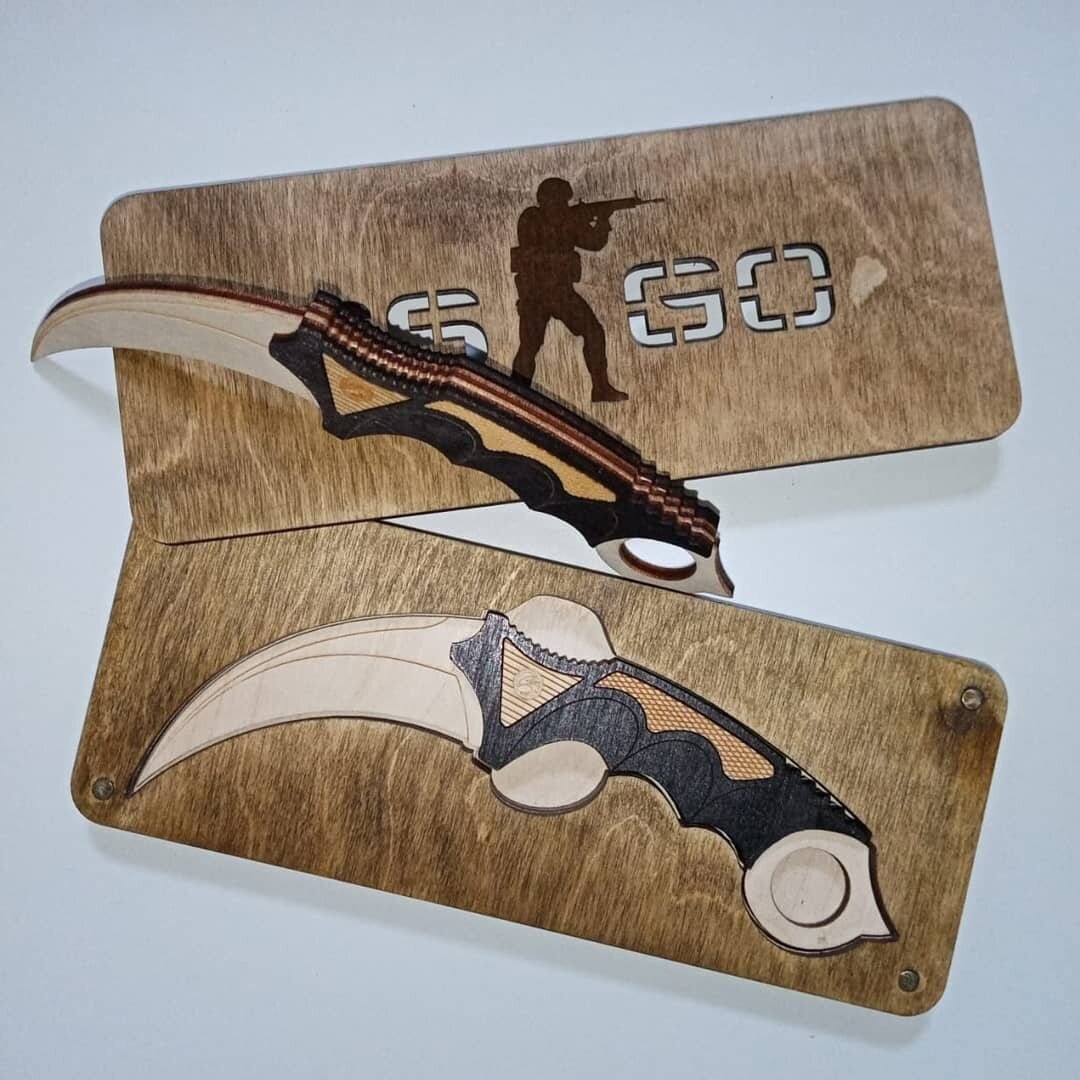 Intra απο ξύλο plywood 3mm-4mm πάχος - Παιχνίδι Karambit Knife CSGO Δίασταση 30x30 cm Intraeaxys-m1d683y7
