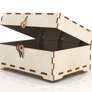 Intra απο ξύλο plywood 3mm-4mm πάχος - Ξύλινο κουτί κοσμημάτων με καπάκι και κλειδαριά Δίασταση 30x30 cm Intraeaxys-p7ymkr27 - Image 1