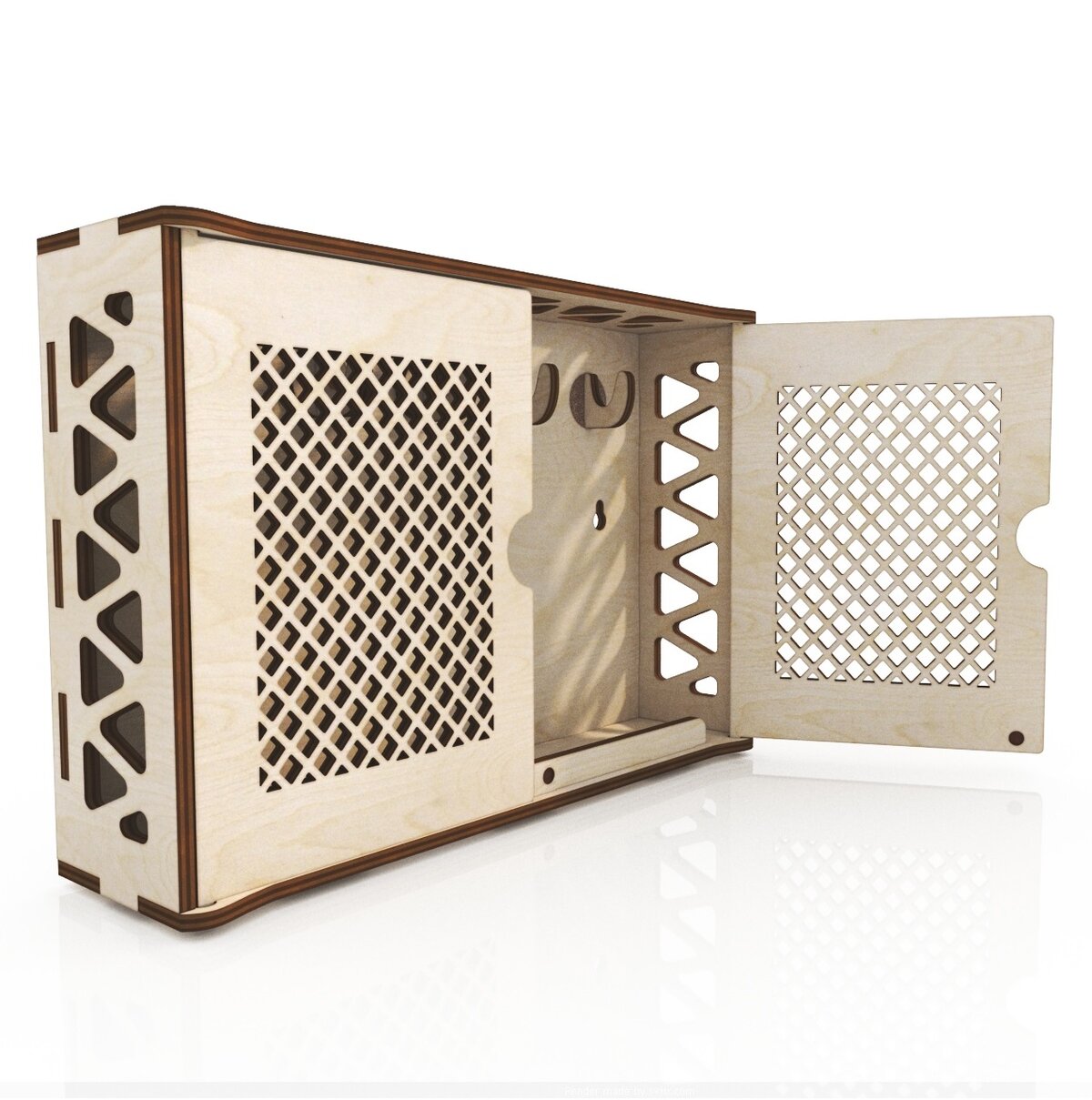 Intra απο ξύλο plywood 3mm-4mm πάχος - Ξύλινη Κρεμάστρα για Κλειδιά Home Δίασταση 30x30 cm Intraeaxys-r1z2km21