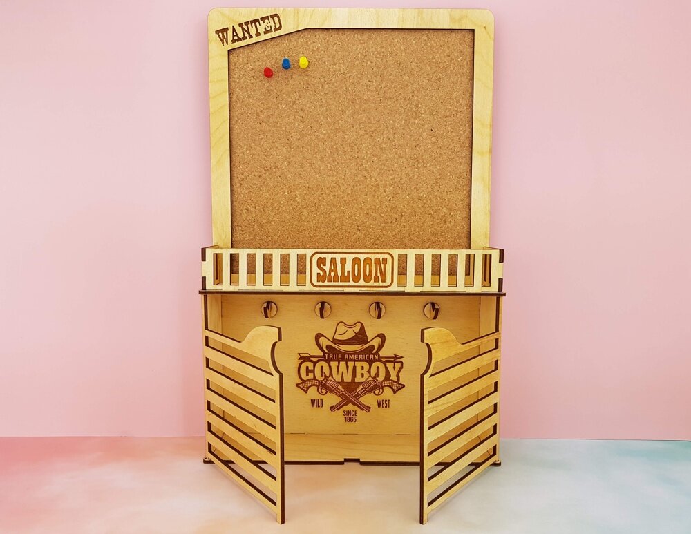 Intra απο ξύλο plywood 3mm-4mm πάχος - Οργάνωση τοίχου Κρεμάστρα κλειδιών με σανίδα από φελλό Δίασταση 30x30 cm Intraeaxys-zo9y9qe7