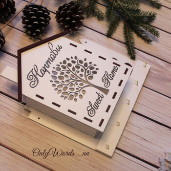 Intra απο ξύλο plywood 3mm-4mm πάχος - Πρότυπο αποθήκευσης κλειδιού με γάντζο διακοσμήσεων επιστολής επιστολής τοίχου Δίασταση 30x30 cm Intraeaxys-67wl4n21 - Image 1