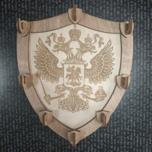 Intra απο ξύλο plywood 3mm-4mm πάχος - Θήκη πλακέτας σε σχήμα ασπίδας Δίασταση 30x30 cm Intraeaxys-ro6yjz67