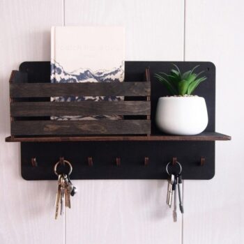 Intra απο ξύλο plywood 3mm-4mm πάχος - Κλειδοθήκη τοίχου με ράφι Δίασταση 30x30 cm Intraeaxys-eoxlg6vo - Image 1