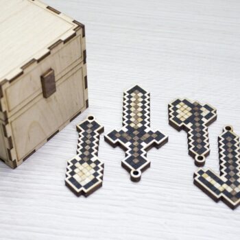 Intra απο ξύλο plywood 3mm-4mm πάχος - Μπρελόκ Minecraft 3mm Δίασταση 5x5 cm Intraeaxys-joed9461 - Image 1