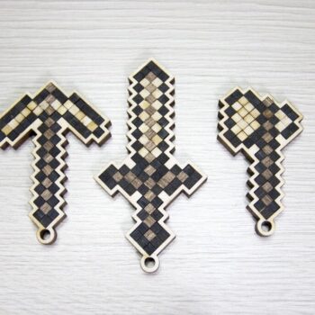 Intra απο ξύλο plywood 3mm-4mm πάχος - Μπρελόκ Minecraft 3mm Δίασταση 5x5 cm Intraeaxys-joed9461 - Image 3