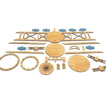 Intra απο ξύλο plywood 3mm-4mm πάχος - Ρολόι τοίχου αεροπλάνου Διακόσμηση τοίχου υπνοδωματίου για αγόρια Δίασταση 30x30 cm Intraeaxys-r1z252l1 - Image 3