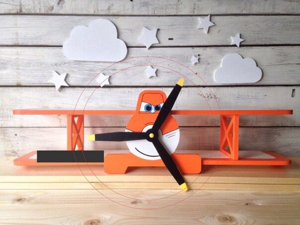 Intra απο ξύλο plywood 3mm-4mm πάχος - Ράφι αεροπλάνου Νηπιαγωγείο Παιδικό δωμάτιο Ράφι τοίχου Δίασταση 30x30 cm Intraeaxys-51rrgwd1