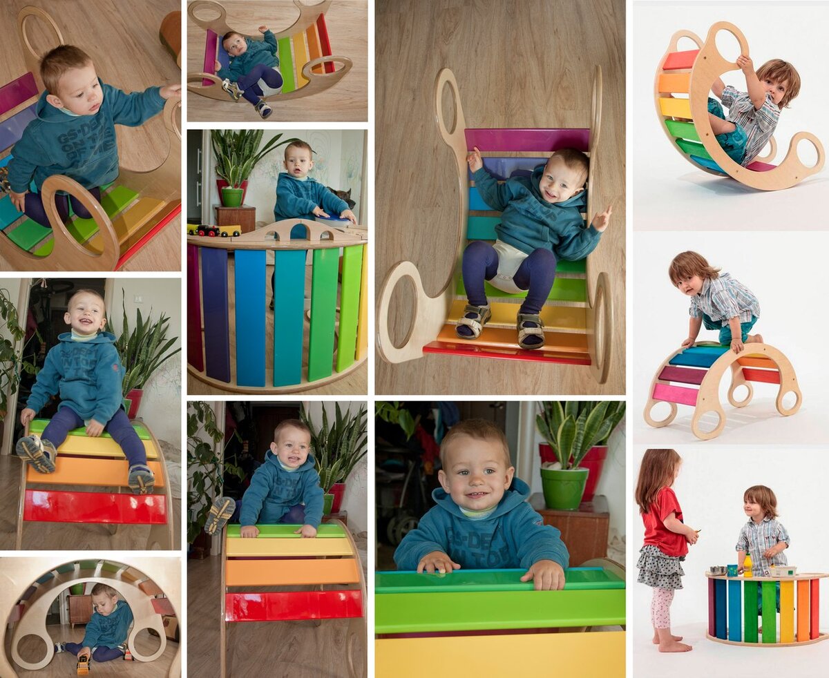 Intra απο ξύλο plywood 3mm-4mm πάχος - Ξύλινη Κούνια Rainbow Rocker Kids Rocker Toy Δίασταση 30x30 cm Intraeaxys-91jdl5p1