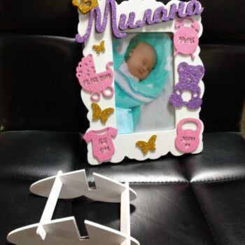 Intra απο ξύλο plywood 3mm-4mm πάχος - Πρότυπο κορνίζας φωτογραφιών μετρήσεων γέννησης παιδιού Δίασταση 30x30 cm Intraeaxys-075yqv0o - Image 3