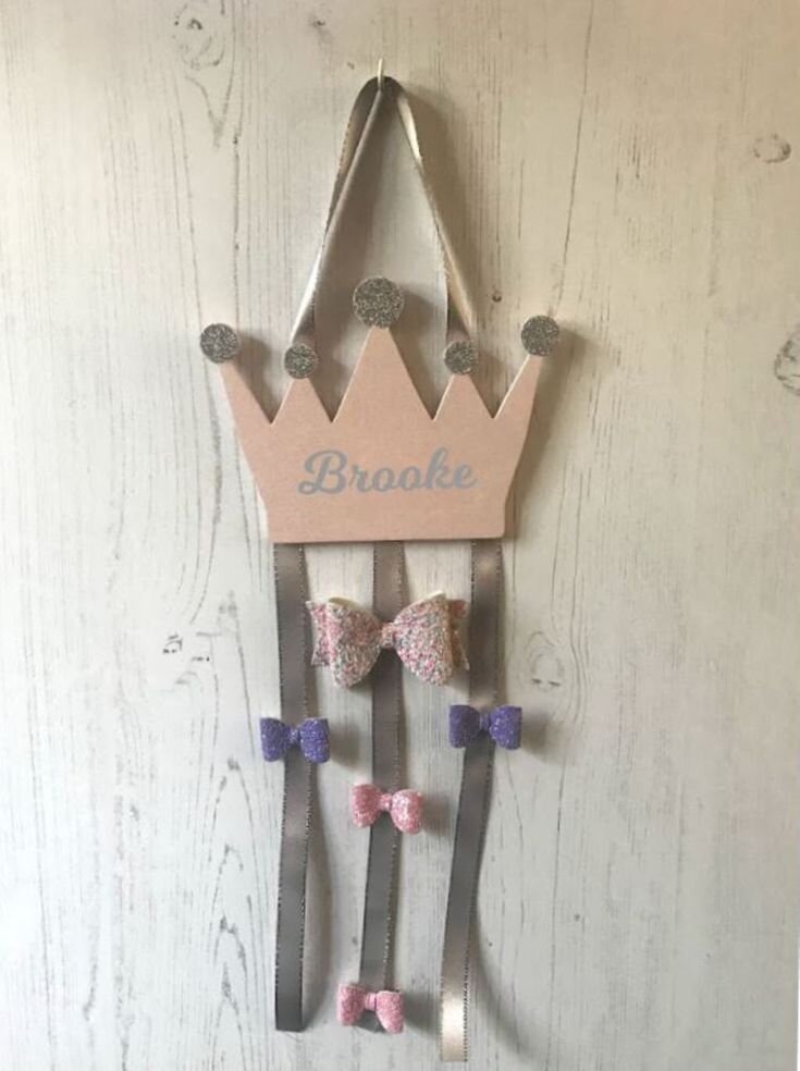 Intra απο ξύλο plywood 3mm-4mm πάχος - Hair Clip Organizer Εξατομικευμένη κρεμάστρα με φιόγκο μαλλιών Δίασταση 30x30 cm Intraeaxys-6o3yzxj7