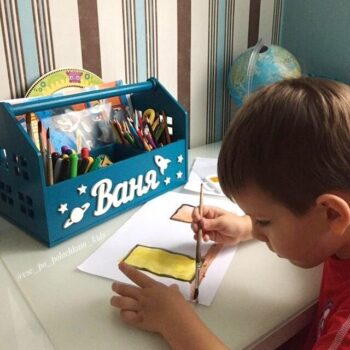 Intra απο ξύλο plywood 3mm-4mm πάχος - Σετ Κουτί Δοχείου Μολυβοθήκης Creative Gift Gift For School For Children 6mm Δίασταση 30x30 cm Intraeaxys-joed5ld1 - Image 4