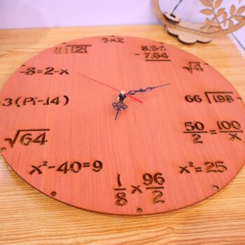 Intra απο ξύλο plywood 3mm-4mm πάχος - Μαθηματικό ρολόι τοίχου Δίασταση 30x30 cm Intraeaxys-zo9y4wx7 - Image 7