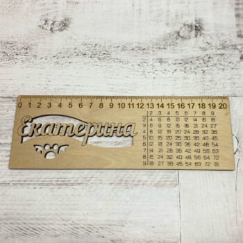 Intra απο ξύλο plywood 3mm-4mm πάχος - Χάρακας με τον πίνακα πολλαπλασιασμού Δίασταση 30x30 cm Intraeaxys-ro6y5qm7 - Image 1