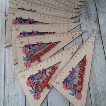 Intra απο ξύλο plywood 3mm-4mm πάχος - Ξύλινος τρίγωνος χάρακας Δίασταση 30x30 cm Intraeaxys-p7ymjlz7 - Image 1