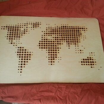 Intra απο ξύλο plywood 3mm-4mm πάχος - Παγκόσμιος Χάρτης Δίασταση 30x30 cm Intraeaxys-lopqpd57 - Image 1