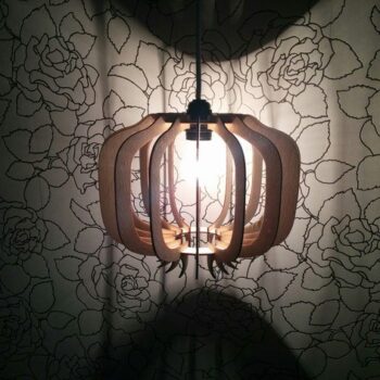 Intra απο ξύλο plywood 3mm-4mm πάχος - Φωτιστικό Ρόδι Δίασταση 30x30 cm Intraeaxys-joedkv61 - Image 1