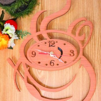 Intra απο ξύλο plywood 3mm-4mm πάχος - Ρολόι τοίχου καφέ Διακόσμηση κουζίνας Δίασταση 30x30 cm Intraeaxys-eoxlznjo - Image 3