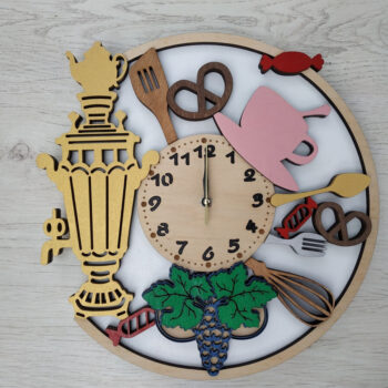 Intra απο ξύλο plywood 3mm-4mm πάχος - Ξύλινο ρολόι τοίχου Samovar Δίασταση 30x30 cm Intraeaxys-lopqjpz7 - Image 1