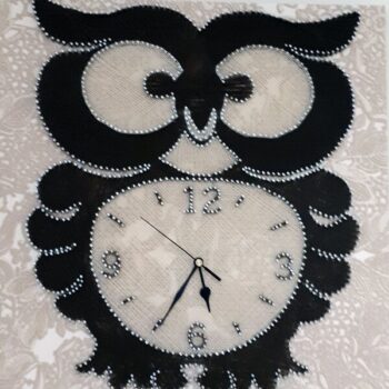 Intra απο ξύλο plywood 3mm-4mm πάχος - Ρολόι τοίχου κουκουβάγια Δίασταση 30x30 cm Intraeaxys-eoxl6dgo - Image 5