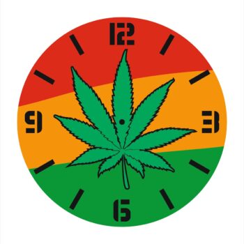 Intra απο ξύλο plywood 3mm-4mm πάχος - Ρολόι τοίχου με φύλλο γλάστρας Δίασταση 30x30 cm Intraeaxys-075yvlpo - Image 1