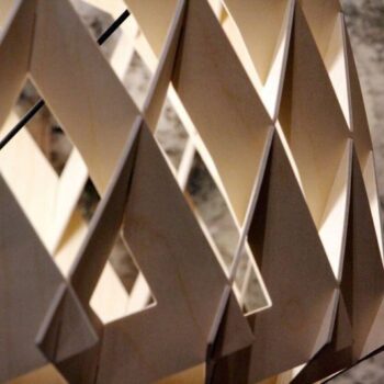 Intra απο ξύλο plywood 3mm-4mm πάχος - Ξύλινο Διαμαντένιο Φωτιστικό Δίασταση 30x30 cm Intraeaxys-joekr55o - Image 5