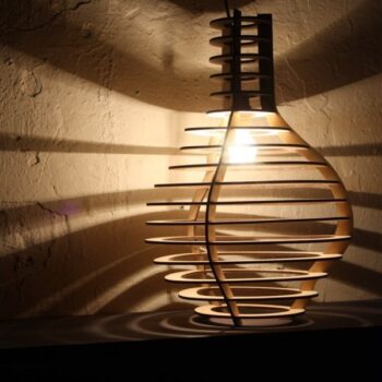 Intra απο ξύλο plywood 3mm-4mm πάχος - Ξύλινο Κρεμαστό Φωτιστικό Δίασταση 30x30 cm Intraeaxys-lopp3p5o - Image 1