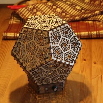 Intra απο ξύλο plywood 3mm-4mm πάχος - Λυχνία Σκιών Δωδεκάεδρου Δίασταση 30x30 cm Intraeaxys-ro6dy8m7 - Image 7