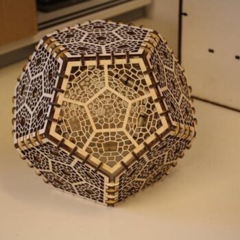 Intra απο ξύλο plywood 3mm-4mm πάχος - Λυχνία Σκιών Δωδεκάεδρου Δίασταση 30x30 cm Intraeaxys-ro6dy8m7 - Image 8