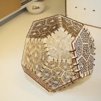 Intra απο ξύλο plywood 3mm-4mm πάχος - Λυχνία Σκιών Δωδεκάεδρου Δίασταση 30x30 cm Intraeaxys-ro6dy8m7 - Image 10