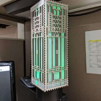 Intra απο ξύλο plywood 3mm-4mm πάχος - Φωτιστικό παραθύρου Frank Lloyd Wright Δίασταση 30x30 cm Intraeaxys-m1dd6yd1 - Image 1