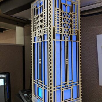 Intra απο ξύλο plywood 3mm-4mm πάχος - Φωτιστικό παραθύρου Frank Lloyd Wright Δίασταση 30x30 cm Intraeaxys-m1dd6yd1 - Image 3