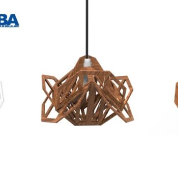 Intra απο ξύλο plywood 3mm-4mm πάχος - Γεωμετρικός λαμπτήρας Δίασταση 30x30 cm Intraeaxys-lop3qq31 - Image 1