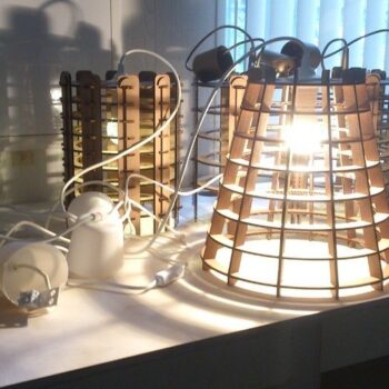 Intra απο ξύλο plywood 3mm-4mm πάχος - Κώνο αμπαζούρ Δίασταση 30x30 cm Intraeaxys-eox89qg1 - Image 1