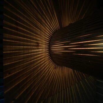 Intra απο ξύλο plywood 3mm-4mm πάχος - Κρεμαστό φωτιστικό ζωντανού μεντεσέ Δίασταση 30x30 cm Intraeaxys-qom65041 - Image 5