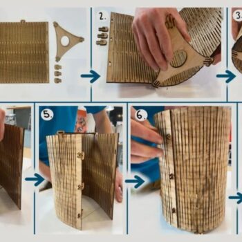 Intra απο ξύλο plywood 3mm-4mm πάχος - Κρεμαστό φωτιστικό ζωντανού μεντεσέ Δίασταση 30x30 cm Intraeaxys-qom65041 - Image 7