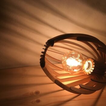 Intra απο ξύλο plywood 3mm-4mm πάχος - Επιτραπέζιο Φωτιστικό Εσωτερικού Σχεδιασμού Δίασταση 30x30 cm Intraeaxys-51r8rr07 - Image 7