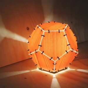 Intra απο ξύλο plywood 3mm-4mm πάχος - Φωτιστικό καπλαμά ξύλου Δωδεκάεδρου Δίασταση 30x30 cm Intraeaxys-ro6dqg27