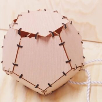 Intra απο ξύλο plywood 3mm-4mm πάχος - Φωτιστικό καπλαμά ξύλου Δωδεκάεδρου Δίασταση 30x30 cm Intraeaxys-ro6dqg27 - Image 8