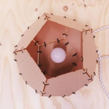 Intra απο ξύλο plywood 3mm-4mm πάχος - Φωτιστικό καπλαμά ξύλου Δωδεκάεδρου Δίασταση 30x30 cm Intraeaxys-ro6dqg27 - Image 9