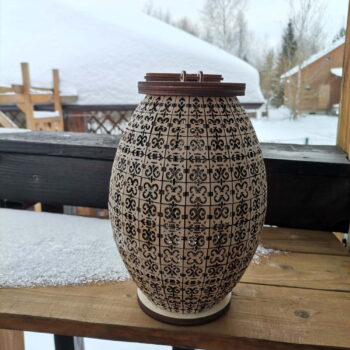 Intra απο ξύλο plywood 3mm-4mm πάχος - Διακοσμητικό Ξύλινο Φωτιστικό δαπέδου όρθιο Δίασταση 30x30 cm Intraeaxys-e1gkd8do - Image 1