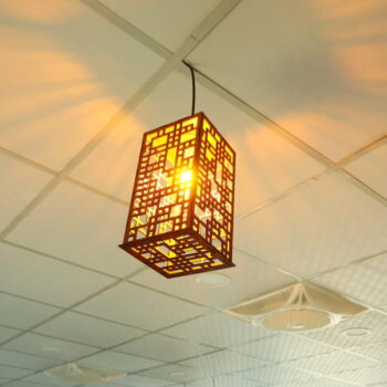 Intra απο ξύλο plywood 3mm-4mm πάχος - Ξύλινο κρεμαστό φωτιστικό κρεμαστό φωτιστικό Δίασταση 30x30 cm Intraeaxys-078y32mo - Image 9