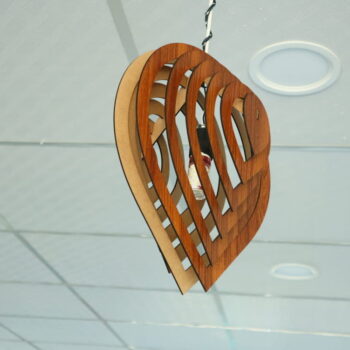 Intra απο ξύλο plywood 3mm-4mm πάχος - Ξύλινο κρεμαστό φωτιστικό Δίασταση 30x30 cm Intraeaxys-yon083p7 - Image 5