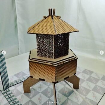 Intra απο ξύλο plywood 3mm-4mm πάχος - Φανάρι αμπαζούρ Δίασταση 30x30 cm Intraeaxys-yon09gp7 - Image 1