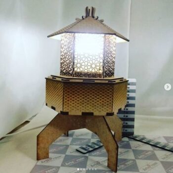 Intra απο ξύλο plywood 3mm-4mm πάχος - Φανάρι αμπαζούρ Δίασταση 30x30 cm Intraeaxys-yon09gp7 - Image 3