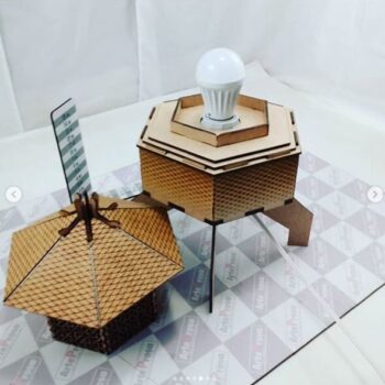 Intra απο ξύλο plywood 3mm-4mm πάχος - Φανάρι αμπαζούρ Δίασταση 30x30 cm Intraeaxys-yon09gp7 - Image 4