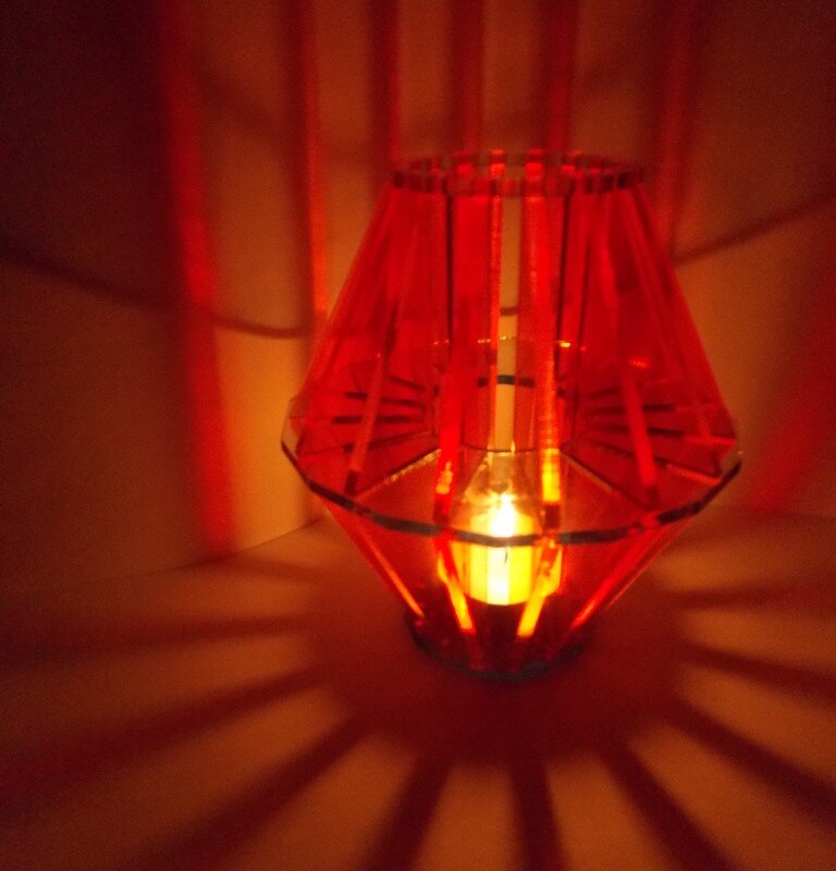 Intra απο ξύλο plywood 3mm-4mm πάχος - Ακρυλικό Φανάρι τσαγιού Δίασταση 20x20 cm Intraeaxys-lopq4lz7